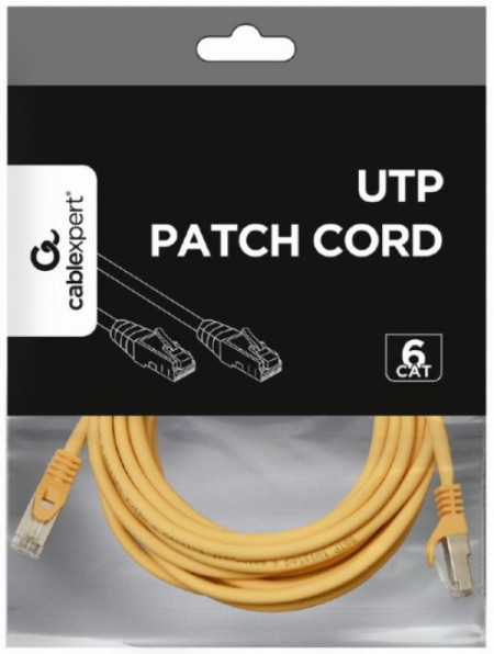 PP6U-5M/Y Gembird Mrezni kabl, CAT6 UTP Patch cord 5m yellow - Img 1