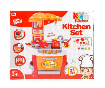 Qunsheng Toys, igračka kuhinja sa dodacima-crvena ( A018820 ) - Img 1