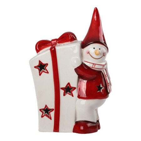 Rabbler, novogodišnja figura, keramička, Deda Mraz i paketić , 16cm ( 760344 ) - Img 1
