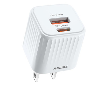 Remax strujni fast punjač 1xUSB3.0+1 xTIP C 20W RP-U2, beli - Img 1