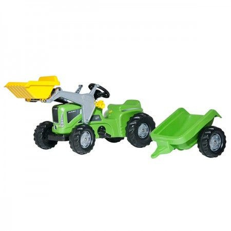 Rolly Toys Traktor Kiddy Futura zeleni s prikolicom i utovarivačem ( 630035 ) - Img 1