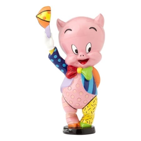 Romero Britto Porky Pig with Baseball Cap Figurine ( 067313 )