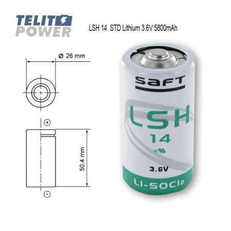 Saft litijum LSH14 STD 3.6V 5800mAh ( 0580 ) - Img 1