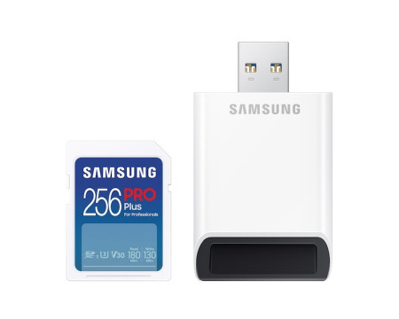 Samsung Memorijska kartica PRO PLUS Full Size SDXC 256GB U3 + Card Reader MB-SD256SB