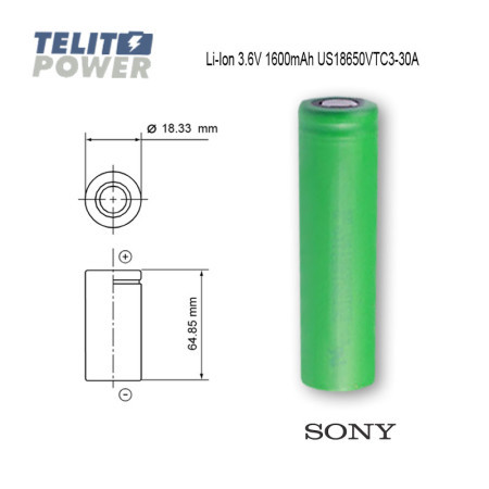 Sony Li-Ion 3.6V 1600mAh US18650VTC3-30A VTC3 ( 1573 )
