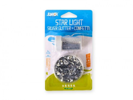 Star light, šljokice, blister, puder-zvezdice, srebrna ( 137891 )