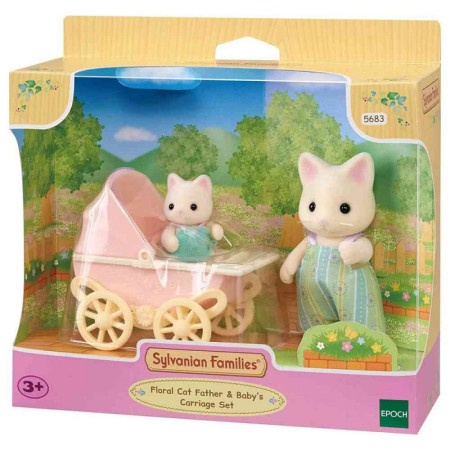 Sylvanian family cvetni macak tata i beba u kolicima ( EC5683 )