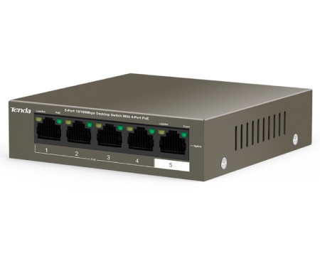 Tenda TEF1105P-4-63W 5-Port 10/100Mbps Desktop Switch with 4-Port PoE