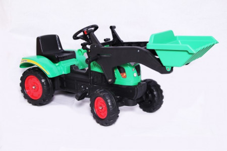 Traktor 03 na pedale sa kašikom - Zeleni