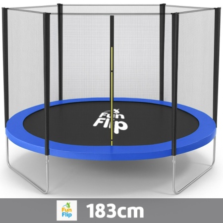 Trambolina Fun Flip 183cm sa sigurnosnom mrežom - 150 kg nosivosti ( FF-183-BL-OUT )