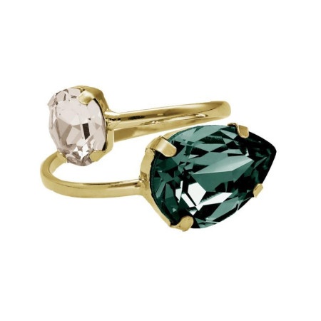 Victoria cruz blooming emerald gold prsten sa swarovski kristalima ( a4280-20da )-1