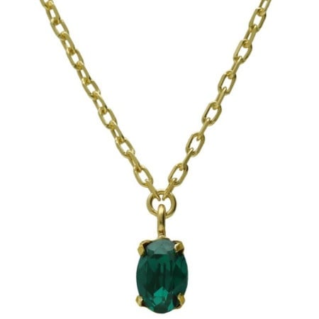 Victoria cruz gemma emerald gold ogrlica sa swarovski kristalima ( a4514-20dg )-1