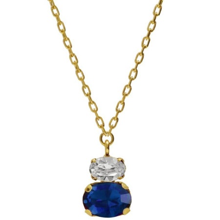 Victoria cruz gemma sapphire gold ogrlica sa swarovski kristalima ( a4512-08dg )