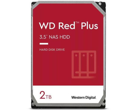 WD 2TB 3.5" SATA III 64MB WD20EFPX red plus hard disk