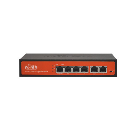 Wi-Tek WI-PS305G 6-Port 48V gigabit ports PoE Switch with 4-Port PoE ( 2081 ) - Img 1