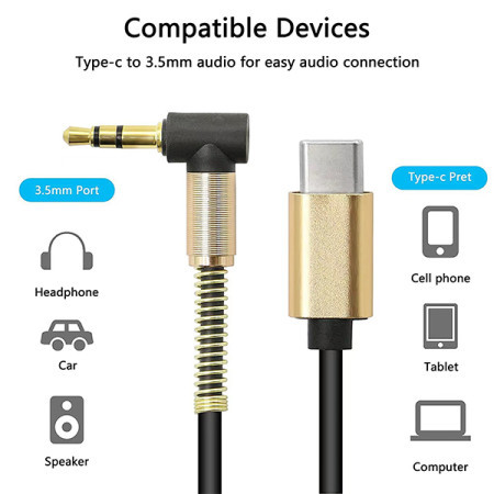 XWave adapter tip C na 3.5mm, sa izlazom za slusalice, duzina kabla 0.1m, za slusanje muzike, crni ( Adapter audio Tip C na 3.5mm, kabl 10c