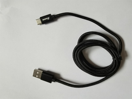 Xwave USB kabl TIP-C/USB 3.0 (tip A-muški) -USB 3.1 (TIP C-muški)/dužina 1,2m/3A/Aluminium /crni upleteni ( USB TIP-C 1.2m 3A Al /black me