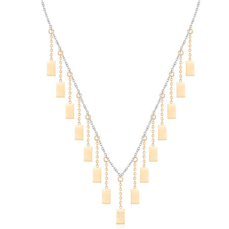 Ženska freelook srebrna zlatna ogrlica od hirurškog Čelika ( frj.3.6005.2 )