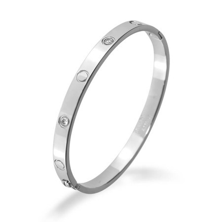 Ženska narukvica pierre ricaud cuff srebrna sa belim swarovski kristalima od hirurškog Čelika ( pr112.5wz )