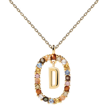 Ženska pd paola letter d zlatna ogrlica sa pozlatom 18k ( co01-263-u ) - Img 1