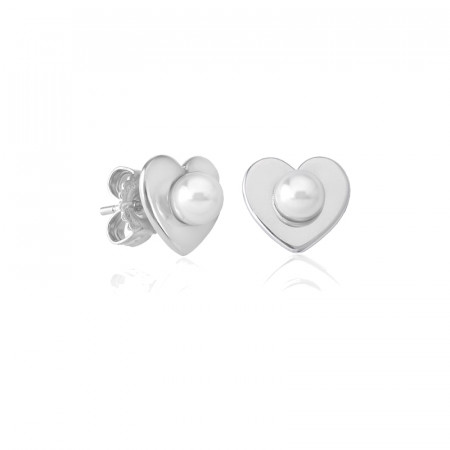 Ženske majorica pearl heart bele biserne srebrna mindjuše 5 mm ( 16393.01.2 000.010.1 ) - Img 1