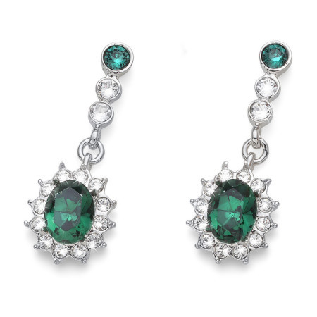 Ženske oliver weber princess emerald mindjuše sa swarovski zelenim kristalom ( 22834.205 ) - Img 1