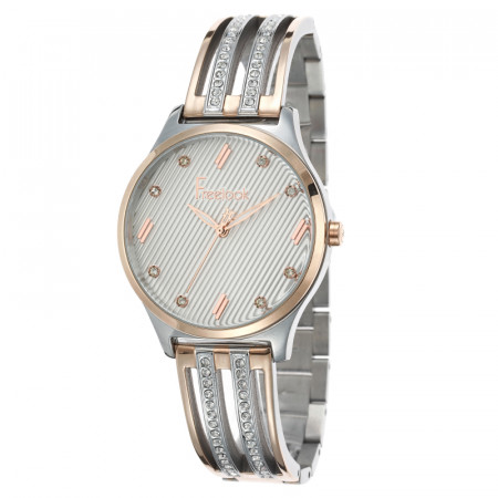 Ženski freelook belle roze zlatni srebrni modni ručni sat sa bikolor metalnim kaišem ( fl.1.10061.1 )