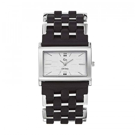 Ženski girl only srebrni kvadratni elegantni ručni sat sa srebrnim,crnim metalnim,kožnim kaišem ( 694492 ) - Img 1