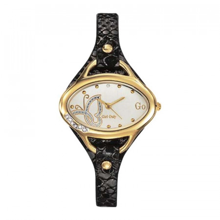 Ženski girl only zlatni ovalni modni ručni sat sa braon kožnim kaišem ( 698377 ) - Img 1