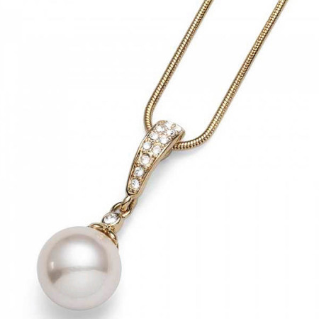 Ženski oliver weber class gold crystal pearl lančić sa swarovski belom perlom ( 11548g ) - Img 1