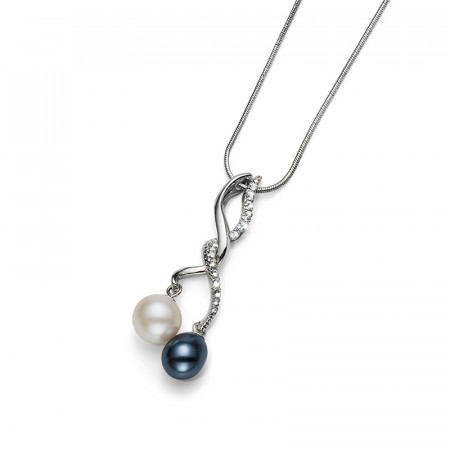 Ženski oliver weber composition crystal lančić sa plavim swarovski perla priveskom ( 11078 )