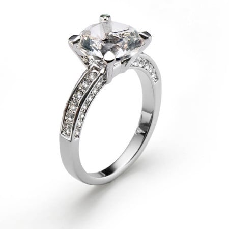 Ženski oliver weber princess crystal prsten sa swarovski belim kristalom 62 mm ( 41064xl.001 ) - Img 1