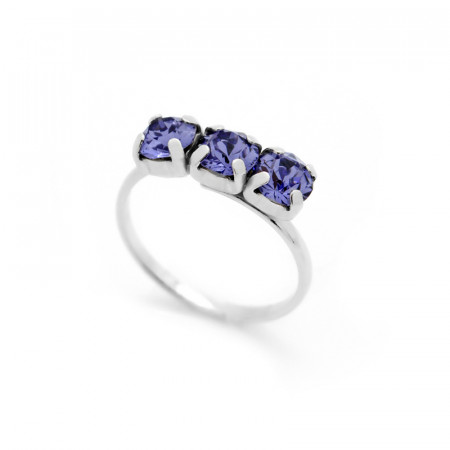 Ženski victoria cruz celine tree minis tanzanite prsten sa swarovski ljubičastim kristalom ( a3246-12a ) - Img 1