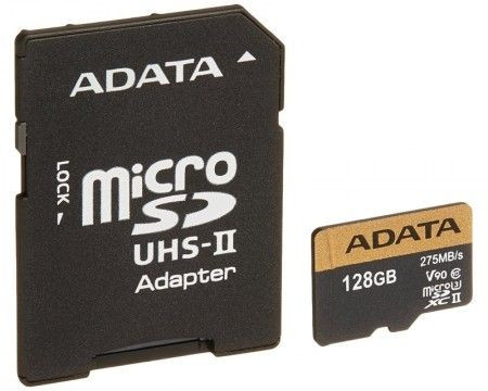 A-Data UHS-II U3 MicroSDXC 128GB class 10 + adapter ( AUSDX128GUII3CL10-CA1 ) - Img 1