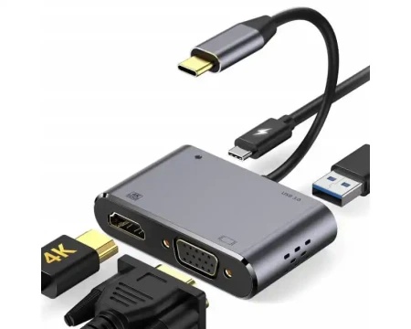 Adapter-konverter USB Tip C 3.1 na HDMIVGA3.0 USBTip C-1