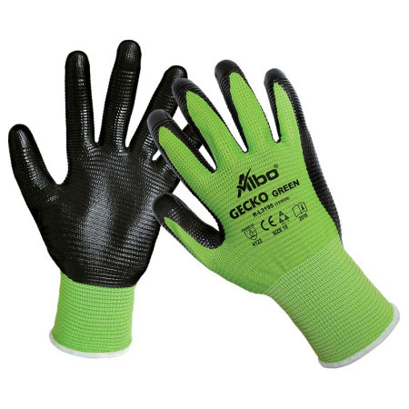 Albo Gecko green bl zaštitne rukavice, rebrasti nitril, zeleno-crne veličina 10 ( 1010430216570100 ) - Img 1