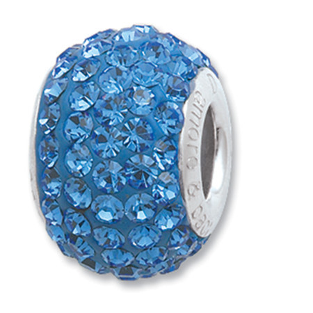 Amore baci svetlo plavi srebrni privezak sa swarovski kristalom za narukvicu ( 23014 ) - Img 1