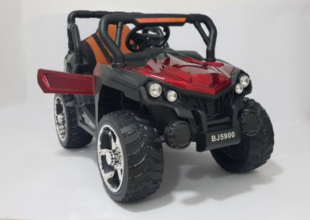 BAGI BJ-5900 - Dečiji Auto na akumulator sa kožnim sedištem i mekim gumama - funkcija ljuljanja - Crveni - Img 1