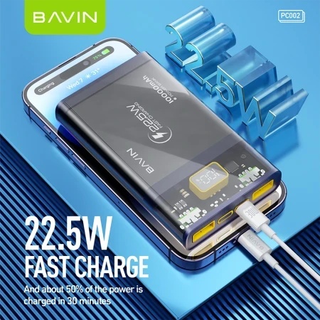 Bavin Power bank 10 000mAh 22.5W - PC002 crna ( 90327 )