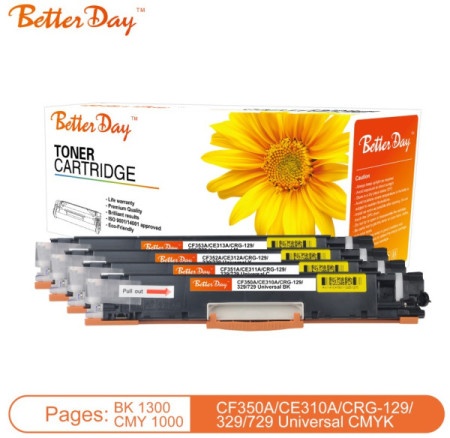 BetterDay CE310A/CF350A, CP1025/M175/M176/M177 Toner ž, zam. kaseta za HP Black 1.3k-1