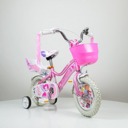 Bicikl 12&quot; Princess model 710-12 sa pomoćnim točkovima - Pink - Img 1