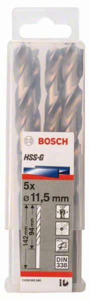 Bosch burgija za metal HSS-G, DIN 338 11,5 x 94 x 142 mm, 1 komad ( 2608595080. )