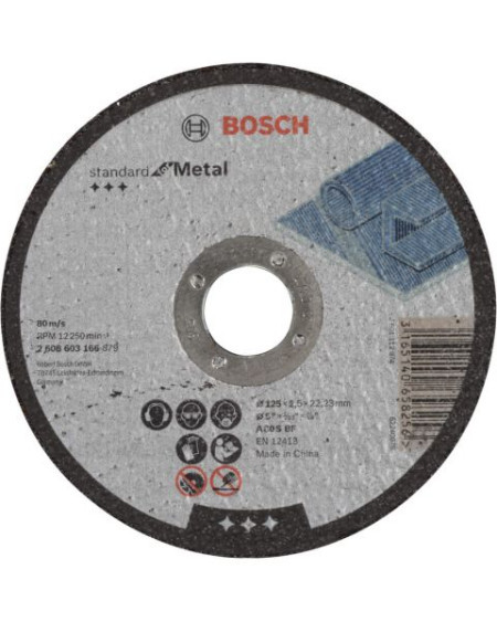 Bosch rezna ploča ravna standard for metal A 30 S BF, 125 mm, 22,23 mm, 2,5 mm ( 2608603166 )