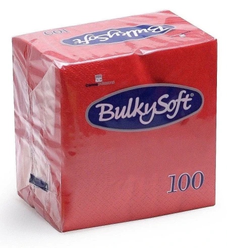 Bulkysoft salveta crvena 33x33cm 100/1 2sl (20 pak) ( 154-C32190E10 )