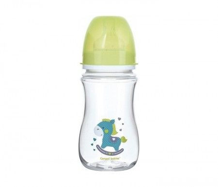 Canpol baby flašica 240ml široki vrat, antikolik - easy start- toys green horse ( 35/221_gre ) - Img 1