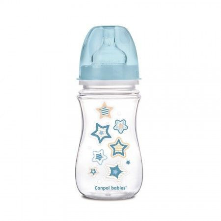 Canpol baby flašica široki vrat antikolik 35/217 Easy start - newborn baby 240ml blue ( 35/217_blu )