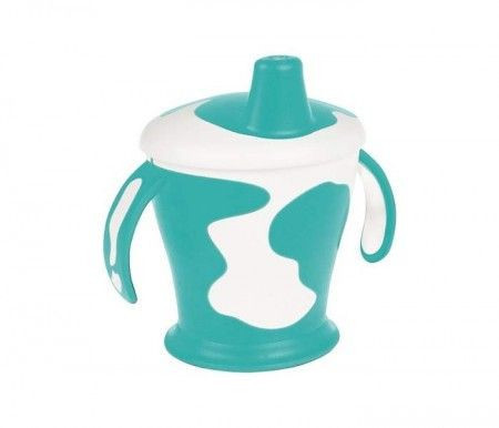 Canpol baby non spill šolja sa ručkama 31/404 250ml Cow - turquoise ( 31/404_tur ) - Img 1