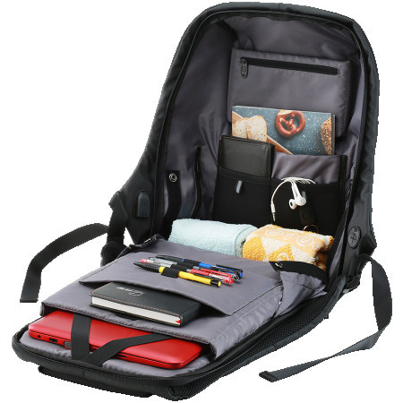 Canyon BP-9 Anti-theft backpack for 15.6 laptop, material 900D glued polyester and 600D polyester, black, USB cable length0.6M, 400x210x480 - Img 1