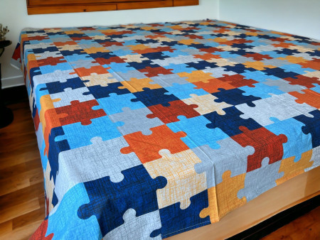 Čaršav Ranforce 160x240cm bez lastiša Puzzle ( VLK000536-puzzle )
