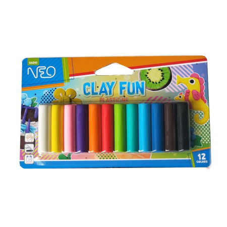 Clay fun, plastelin, blister, 12 boja, 100g ( 115511 ) - Img 1